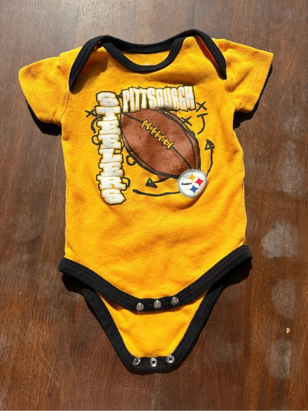 NFL Pittsburgh Steelers Baby Bodysuit Set - Yellow, White & Black Trim
